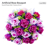 Bouquet de mariée romantique avec roses artificielles de princesse, petites fleurs mélangées et verdure, pour mariage, fête à domicile, accessoire photo, décoration de table