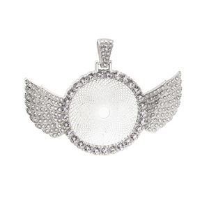 Cadeaux de fête des mères 2023 cercles de mode aile d'<span class=keywords><strong>ange</strong></span> ovale <span class=keywords><strong>camée</strong></span> Cabochon cristal pendentif Base pour bijoux photo - Product Image 4
