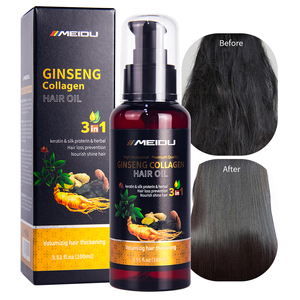 Traitement à l'huile de kératine en marque privée, végétalien, nourrissant, anti-chute de cheveux, sérum au collagène et au ginseng, huile capillaire - Product Image 1
