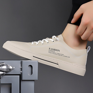 Chaussures décontractées d'été pour hommes en toile avec semelle extérieure en caoutchouc blanc et semelle intermédiaire en EVA - Product Image 4