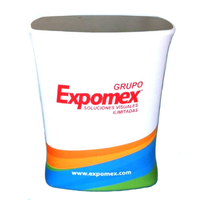 Comptoir promotionnel pop-up rectangulaire portable en aluminium pour salons professionnels