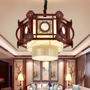 Lámpara colgante LED cuadrada de estilo chino para sala de estar, comedor, decoración del hogar, E27, con múltiples cabezales - Product Image 2