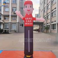 Danseur d'air gonflable de garçon de main de vague d'impression personnalisée pour la promotion de magasin de lavage de voiture