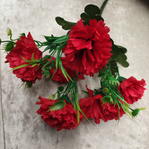 In Stock 6 Fork 6 Color <b>Artificial</b> Carnation Flower INS Style Faux Flower <b>Bouquet</b> Creative Gift For Living Room Decoration - Product Image 3