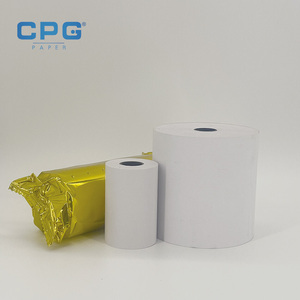 Papier de caisse enregistreuse personnalisé OEM sans BPA, 3 1/8 pouces, 45 g/m², rouleau de papier pour caisse de supermarché, épicerie, caissier - Product Image 1