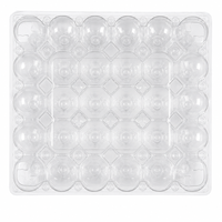 Barquette à œufs en plastique à 30 alvéoles, en PET de qualité alimentaire, transparente, avec couvercle intégré, empilable, antichoc, compatible MOBA/SANOVO, personnalisable