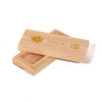 Petite boîte d'emballage en bois de pin et bois d'aigle avec logo doré