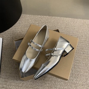 Nouvelles Chaussures Mary Jane Coréennes Printemps-Automne 2026 pour Femme, à Bout Carré, Double Boucle, Talon Carré Épais, Escarpins à Bouche Peu Profonde pour Assortir - Product Image 1