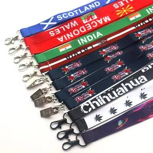 Business Style Custom Metal Hook Plastic Breakaway Buckle Sublimation Key Chain Lanyards With Logo Polyester Ribbon Lanyard