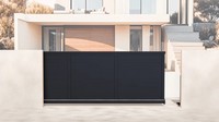 Porte coulissante automatique en aluminium avec revêtement en poudre de couleur personnalisée gris noir jet, porte battante électrique simple