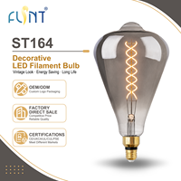 Ampoule LED à filament en verre fumé ST164 7W E26 350LM 2200K Blanc chaud Vintage Edison pour hôtel, villa, CE UL FCC