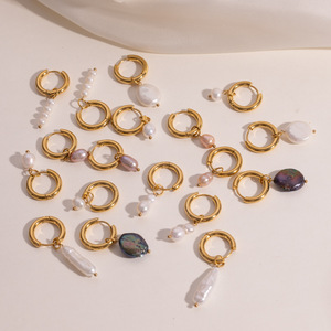 أقراط ذهبية جديدة أقراط متدلية لؤلؤ المياه العذبة مجموعة أقراط لؤلؤ باروك غير منتظمة مجوهرات لؤلؤ للنساء إكسسوارات بيان عصرية - Product Image 3