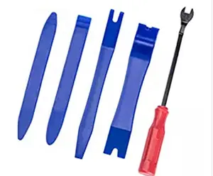 Yilushun 5 Stuks Auto Reparatie Trim Removal Tool Set Fastener Remover Panel Kit Nylon, metalen Ongeveer 150G Geel/Blauw Hoge Kwaliteit