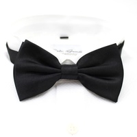 Nœud Papillon Homme Prénoué Ajustable Moderne Noir Uni en Satin Fait Main pour Smoking et Banquet