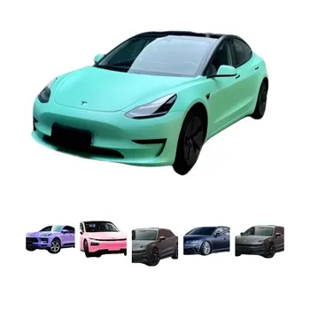 Film Warna mobil seri satin baru film pelindung cat mobil PVC lapisan kendaraan biru ajaib hitam ungu hitam