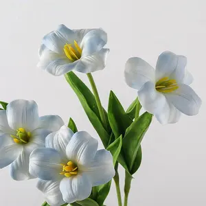 زهور اصطناعية H-133 أوروبية من زهرة التيوليب للاستخدام المنزلي تتميز بلمسة حقيقية من البولي يوريثان لتزيين حفلات الزفاف