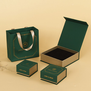 Black Magnetic Luxury Rigid Cardboard Gift Box UV Coating Embossing Sponge Self Erecting Customizable for Jewelry Packaging - Product Image 3