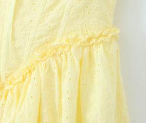 TAOP & ZA mujeres 2024 verano nueva <span class=keywords><strong>moda</strong></span> europea y americana Casual temperamento <span class=keywords><strong>hongo</strong></span> hueso de pescado bordado falda con tirantes - Product Image 5