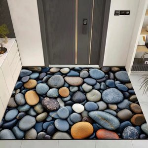 <span class=keywords><strong>Tapis</strong></span> d'entrée intérieur antidérapant à poils plats, lavable en machine, motif géométrique, adapté aux animaux domestiques, écologique, en boue de diatomée - Product Image 3