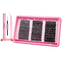 Kit d'extension de cils DIY en gros sous marque privée, Catalogue de cils, Cils synthétiques segmentés Manga, Cils postiches, Logo personnalisé, Courbure D