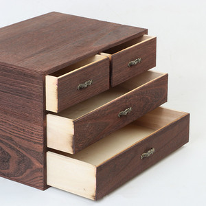 Desktop <b>Storage</b> <b>Box</b> Solid Wood With <b>Drawers</b> Multi Layer Organizer For Desk Neatening 33x23x14.5cm Rectangle Freestanding - Product Image 5