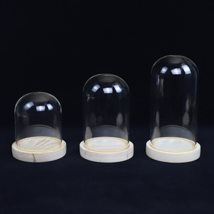 قبة زجاجية للطعام شفافة للزينة ذات نوعية جيدة مع قاعدة خشبية - Product Image 6