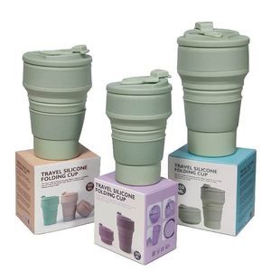 Eversoul Foldable Silicone Coffee <strong>Cups</strong> with Lids Straws Travel Sports <strong>Collapsible</strong> Water Bottle for Camping Drinking - Product Image 2