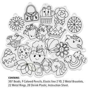 ユニークなデザインホット販売パッケージカラフルなビーズブレスレット教育DIYシュリンクパターンアクリルペイントシュリンクアートキット - Product Image 4