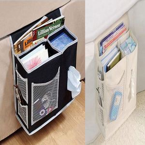 Oxford Fabric Bedside Cabinet Pockets Eco-Friendly <b>Foldable</b> Sofa Table for <b>Mattress</b> Books Remote Double Tiers Sewing Technics - Product Image 5