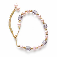 Bracelet en perles de cristal hexagonales de créateur, design baroque violet, bijoux faits à la main pour femme, cadeau