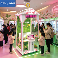 Machines d'arcade en gros, grue à pinces à monnayeur, blanches et roses, pour intérieur, personnalisables, avec des prix-cadeaux chanceux