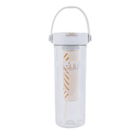 Hete Zomer Verkoop Scheiding 750Ml Tritan Stro Waterfles Draagbare Doorzichtige Bloem Thee Infuser Filter Premium Drinkwaren