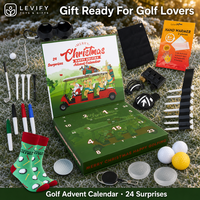 Coffret cadeau de calendrier de l'avent de Noël pour le golf avec 24 accessoires de golf, boîte de compte à rebours imprimée pour les golfeurs, cadeau de Noël