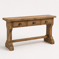 Table console moderne extensible et convertible, fabriquée à la main en bois d'acacia massif, pour salon, villa et hôtel