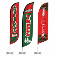 Drapeau à plumes personnalisé double face avec sublimation par transfert thermique, avec mât et base, bannière publicitaire extérieure pour la vente en gros sur la scène du marché