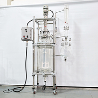Réacteur chimique en verre à double enveloppe à ultrasons à échelle pilote (Cuve de réaction) 50L, cuve sous pression pour dispersion et émulsification motorisée