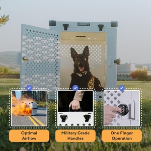 כלוב כלבים מתקפל ועמיד במיוחד, עשוי אלומיניום מצופה אבקה ידידותי לסביבה, מתאים לכלבים גדולים - Product Image 3