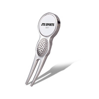Outil de réparation de divots de golf en métal durable, marqueur de balle, clip de chapeau, design personnalisé, logo gravé, accessoires fourche de golf
