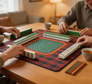 Tapis de Mahjong Américain Personnalisé avec Logo, Écologique, Durable, Portable, Antidérapant, Insonorisant, <span class=keywords><strong>en</strong></span> Caoutchouc, pour 4 Joueurs, Épaissi et Imperméable - Product Image 4