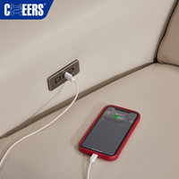 MANWAH CHEERS Zeitgenössisches Zero-Wall Elektrisches Relax-Sofa-Set Luxuriöse Echtleder-Wohnzimmer-Sofas