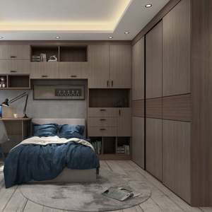 Armario de Dormitorio Moderno YALIG con Puerta Batiente de Melamina Color Madera en Venta - Product Image 6