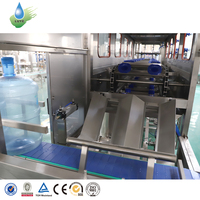 Machine monobloc de lavage, remplissage et bouchage de barils de 5 gallons, 300 BPH, pour ligne d'eau pure