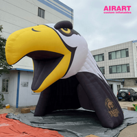 Tunnel publicitaire gonflable en forme d'aigle de 4 m de haut pour événements sportifs, tunnel d'entrée gonflable en forme de tête d'aigle pour accessoires de scène