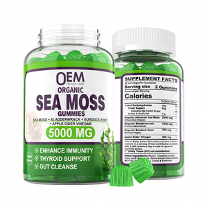 Gomitas de Musgo Marino Irlandés Orgánico de Marca Privada OEM ODM, Raíz de Bardana Inmunitaria con Vitamina C, Alga Marina Vegana para Adultos - Product Image 1