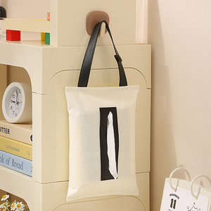 <span class=keywords><strong>Porte</strong></span>-mouchoirs de <span class=keywords><strong>voiture</strong></span> suspendu élégant et imperméable avec pompon, poignée en cuir fixée par bouton, support de mouchoirs de luxe - Product Image 5