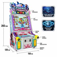 Machine de jeu d'arcade de flipper physique et métallique, commerciale, 55 pouces, à monnayeur, avec jeu de plateau de qualité et système de récompenses