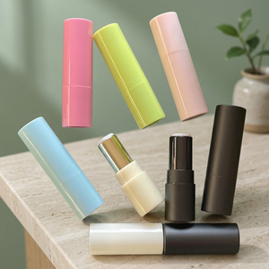 Empty Plastic Lipstick Tubes Screw Cap Matte Finish 16-17.9mm Cosmetic Container Pink Green Blue <b>Black</b> White Color Options - Product Image 2