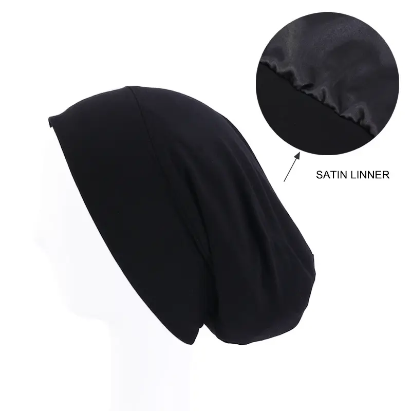 Grosir Topi Syal Dalaman Satin Bergaris Jersey Jilbab Dalaman Hijab Muslim Melar Dalaman Sutra Satin Jilbab Dalaman