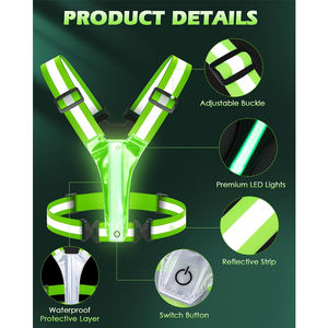 في الهواء الطلق مرحبا فيس ليلة تشغيل الدراجات الصمام سترة حزام قابل للتعديل وامض السلامة عاكس تشغيل سترة خفيفة - Product Image 6