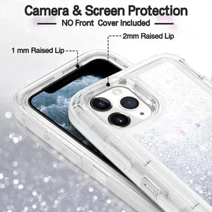 Funda Híbrida 3 en 1 para Teléfono, PC+TPU, con Purpurina Líquida, Resistente a Impactos, para <span class=keywords><strong>iPhone</strong></span> 16 15 14 13 12 11 Pro Max Plus - Product Image 6